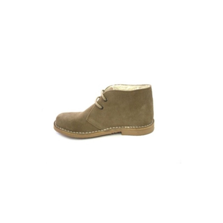 Women Slippers Danka | Wide Toe Boot Safari With Boreguillo Danka In Light Brown Model T1517