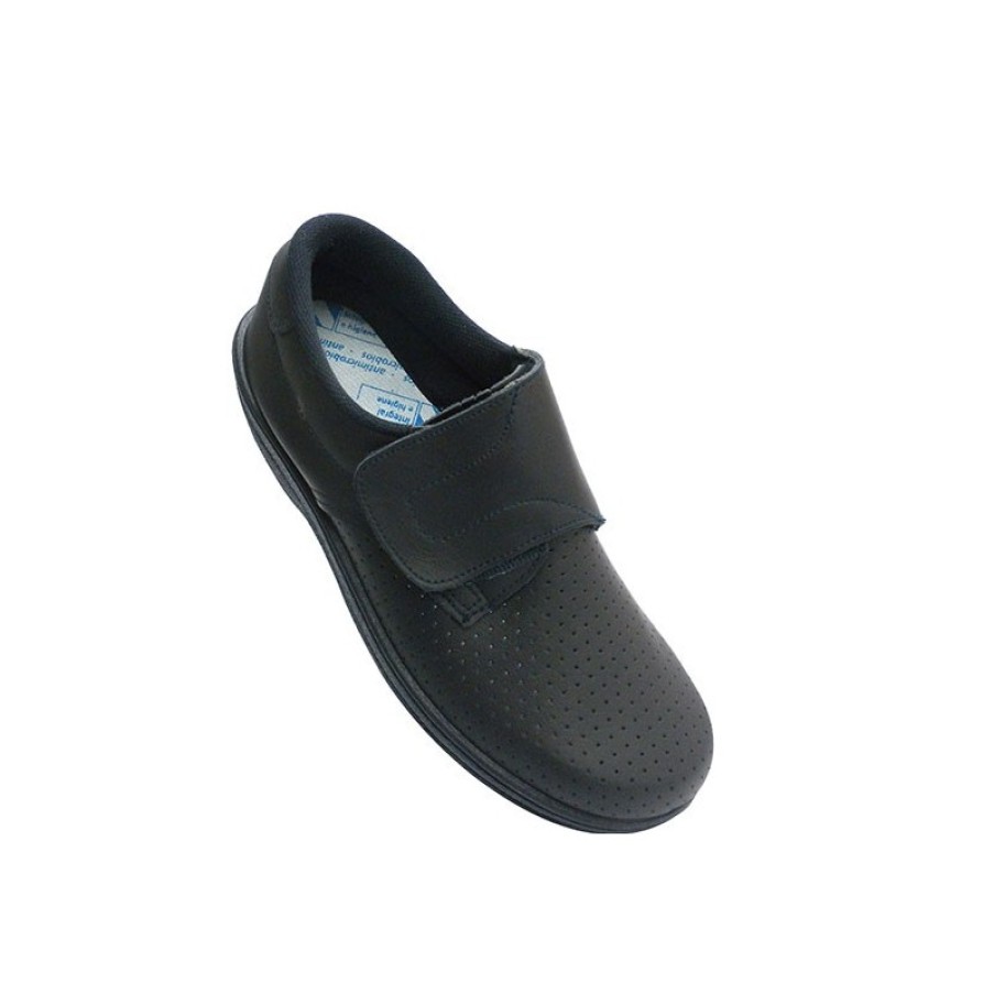 Men Shoes Farma | Work Clog Skin Velcro Knight Farma In Navy Blue Model 111