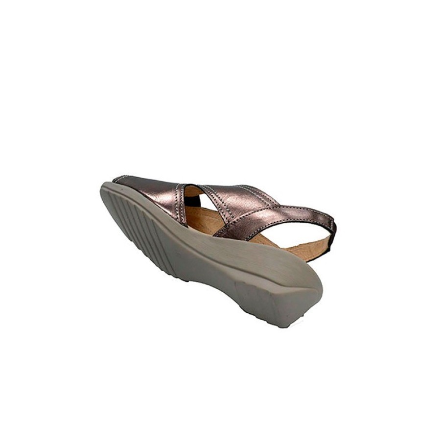 Women Slippers 48 Hours | Woman Sandal Rubber Instep 48 Hours In Metallic Model 487