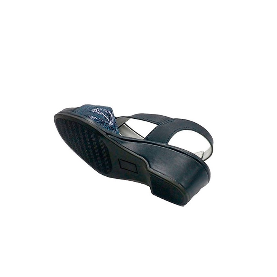 Women Slippers Lumel | Very Wide Woman Sandal Lumel In Navy Blue Model 4145