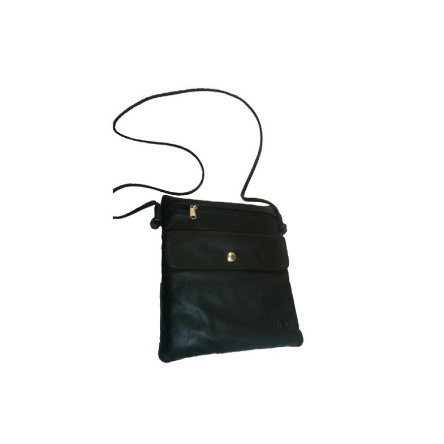 Insolate Attanze | Rectangular Bag With Outside Pocket Attanze In Black Model Crema