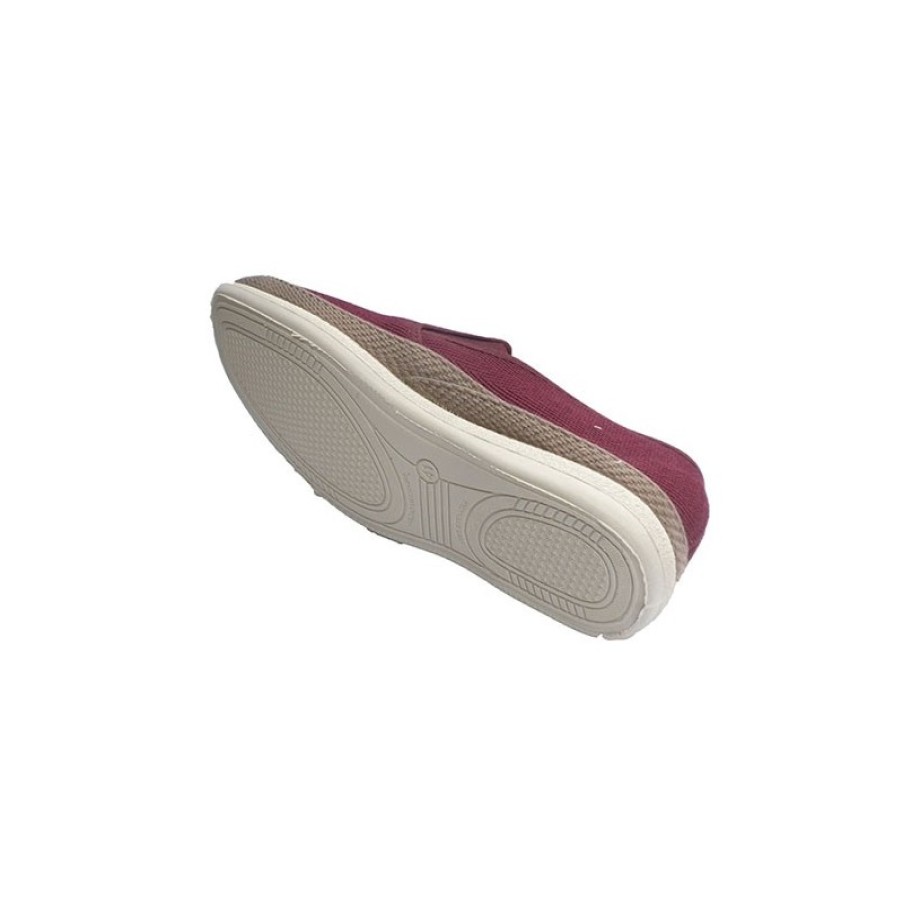 Men Shoes Muro | Alpargatas Man With Rubber Herringbone Fabric On The Sides Muro In Bordeaux Model 104