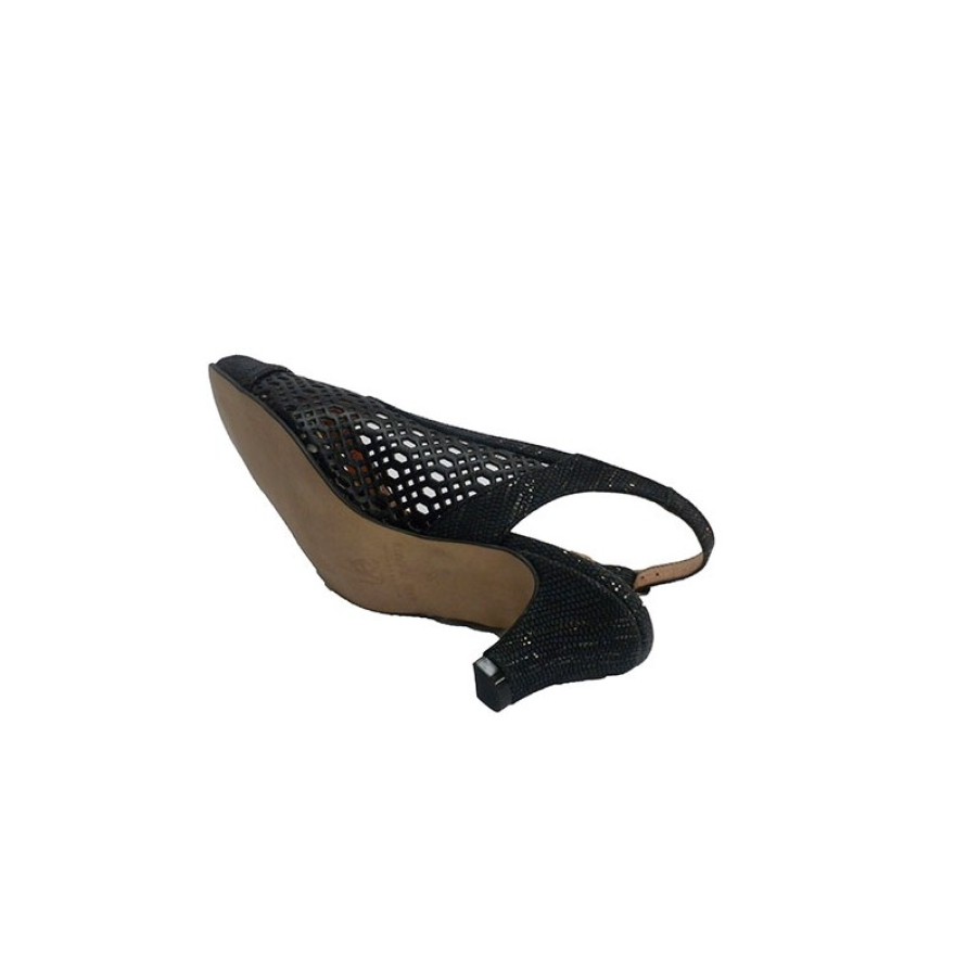 Women Slippers Trebede | Open Back Dress Women'S Grid Shoe Trebede In Black Model 804