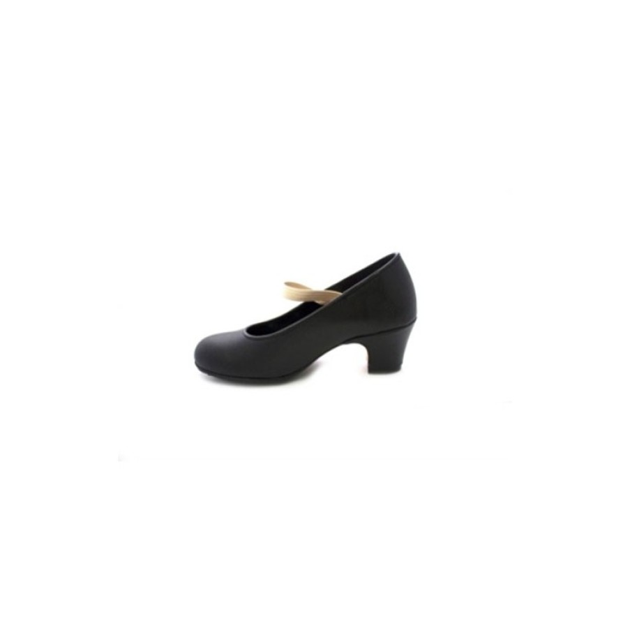 Women Slippers Danka | Flamenco Dance Shoe Heel And Toe With Rubber Metal Fastening Danka In Black Model T1565