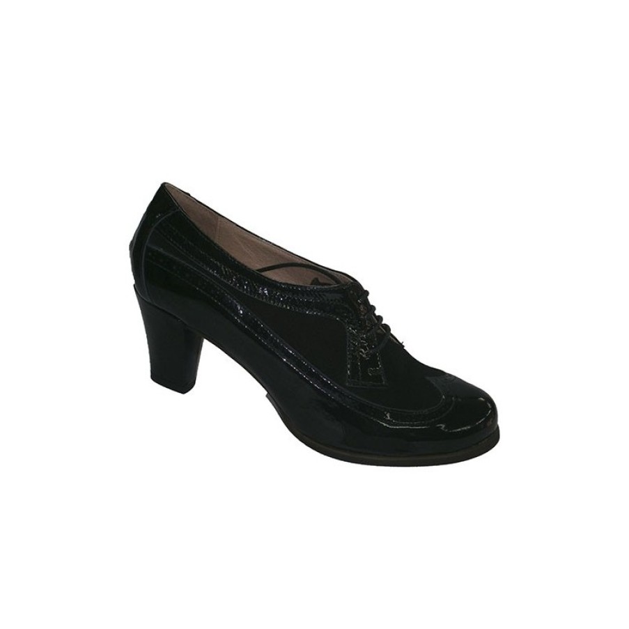 Women Slippers Roldán | High-Heeled Shoes With Laces And Patent Leather Roldan In Black Model 2592