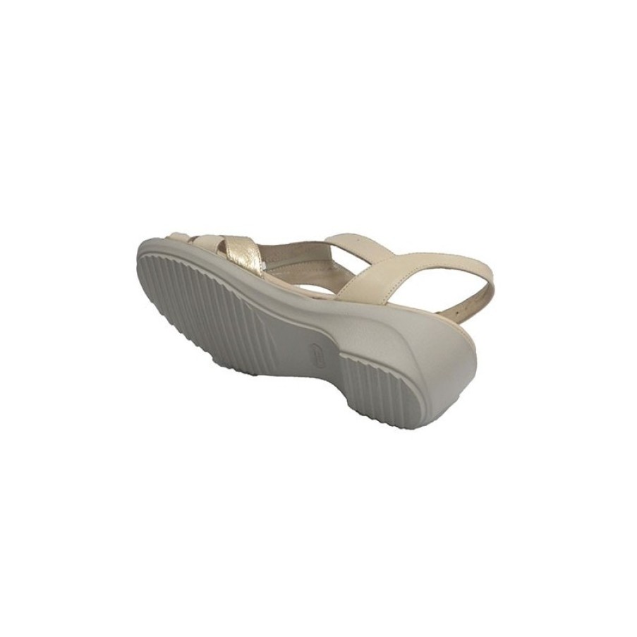 Women Slippers Pomares Vazquez | Woman Sandal With Elastic Strips On The Instep Pomares Vazquez In Beig Model 806