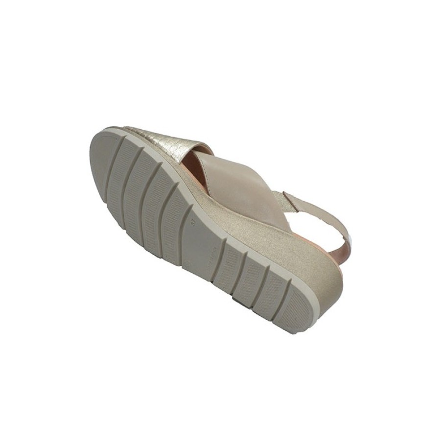 Women Slippers Pepe Menargues | Woman Sandal Two Crossed Strips Pepe Menargues In Beig Model 540