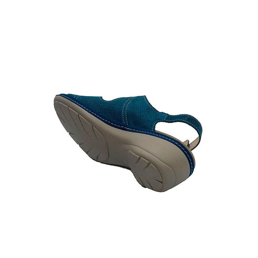 Women Slippers Lumel | Sandals Woman With Velcro Lumel In Blue Model 3274