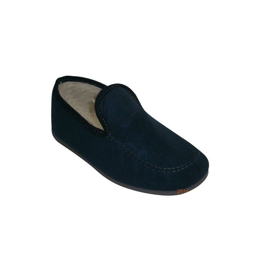 Men Shoes Calzamur | Closed Shoes With Sheepskin Lined Calzamur In Blue Model 25